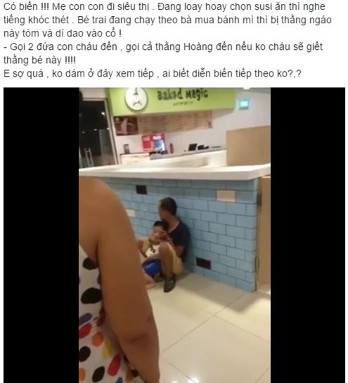 Clip: Kẻ nghi ngáo đá gí dao khống chế bé 2 tuổi ngay giữa siêu thị hình ảnh 1 clip: ke nghi ngao da gi dao khong che be 2 tuoi ngay giua sieu thi hinh anh 1