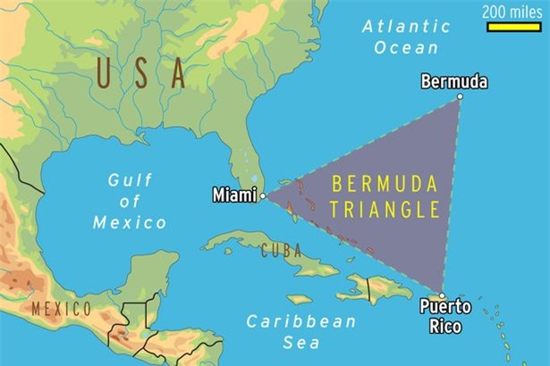 Tam giác quỷ Bermuda, Tam giác Bermuda, Bermuda, mây hình lục giác