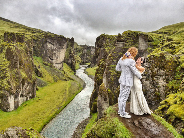 Cảnh thần tiên ở hẻm núi thuộc Iceland