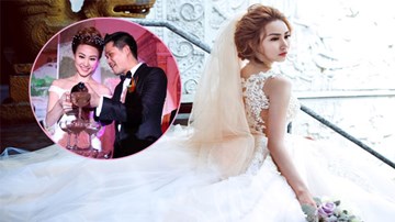 Ngân Khánh hạnh phúc uống rượu giao bôi cùng chồng điển trai