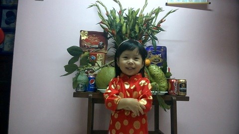 Bé Như chúc Tết đêm giao thừa 2015