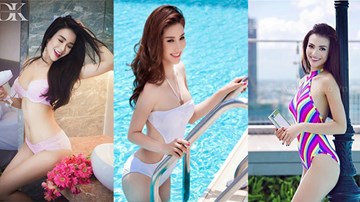 Các mỹ nhân Việt đua nhau ''ướt át'' trong bikini đón hè