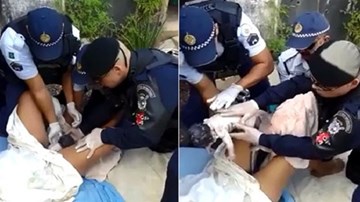 Clip 3 cảnh sát đỡ đẻ cho bà bầu bên đường