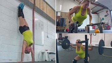 Mang thai hơn 7 tháng vẫn nâng tạ nặng 100kg