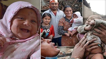 Em bé 4 tháng tuổi sống sót kỳ diệu giữa đống đổ nát ở Nepal