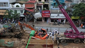 Hà Nội dừng hoạt động cẩu tháp có bán kính ngoài công trình