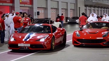 Đại gia Trung Đông mang siêu xe Ferrari vào đường đua so kè