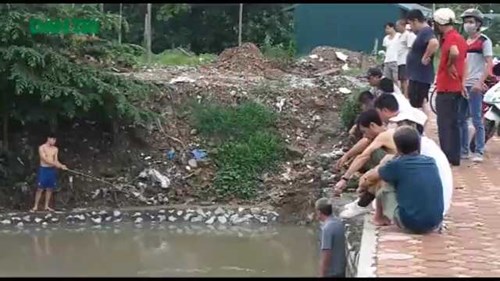 Hà Nội: Sau mưa lớn, người dân kéo ra đường… bắt cá