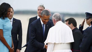 Cả gia đình Tổng thống Obama đón Giáo hoàng thăm Mỹ