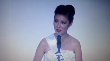 Thúy Vân tự tin trả lời phần thi ứng xử tại 'Miss International 2015'
