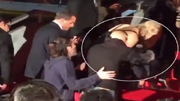 Jennifer Lawrence lại ngã nhào trên thảm đỏ