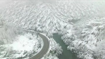 Tuyết phủ trắng miền Đông Trung Quốc nhìn từ trên cao