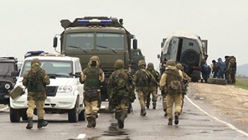 Hiện trường đoàn xe Bộ Nội vụ Nga bị IS khủng bố