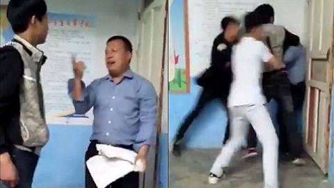 Nam sinh vác ghế 'nện' giáo viên vì tranh chấp bài thi