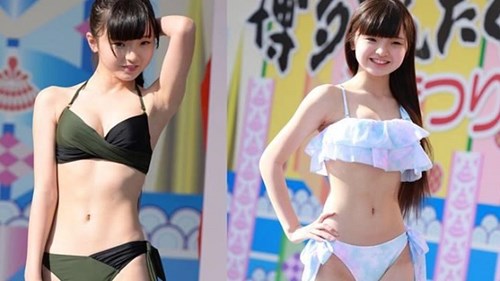 Nóng mắt với thần tượng Nhật 12 tuổi vận bikini nhảy nhạc người lớn