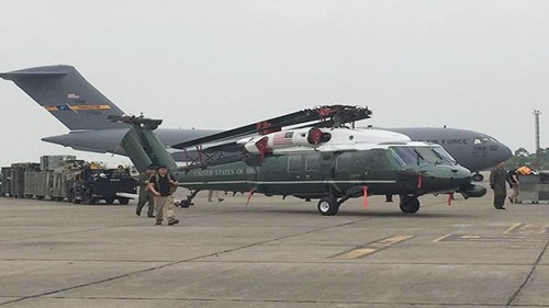 Siêu trực thăng Marine One của Tổng thống Obama chạy thử tại Nội Bài