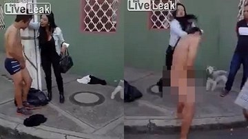 Kẻ cướp bị cô gái bắt cởi sạch quần áo ở Colombia