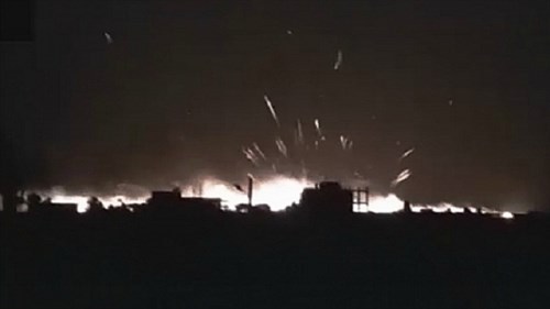 Video Nga không kích hủy diệt kho đạn của phiến quân tại bắc Aleppo
