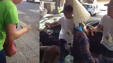 Du khách Trung Quốc thô bạo với người bán chuối ở Đà Nẵng gây phẫn nộ