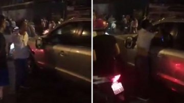 Tài xế hổ báo đánh lái xe taxi bị dân quây sợ 'xanh mặt'