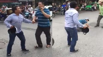 Va chạm giao thông trong lúc có hơi men, 2 tài xế lao vào 