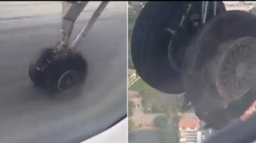 Lốp máy bay phát nổ, rách tả tơi khi đang cất cánh