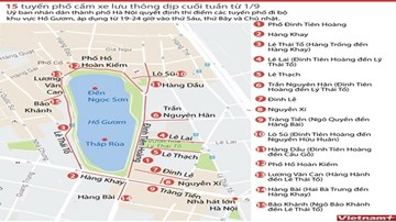 15 tuyến phố quanh Hồ Gươm cấm xe dịp cuối tuần từ 1/9
