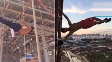 Thợ phụ hồ đổi đời nhờ tài nhào lộn trên giàn giáo