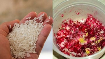 Thực hư gạo nấu thành cơm có màu tím sen gây hoang mang