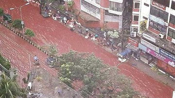 Đường phố bỗng biến thành dòng sông máu