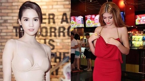 Những người đẹp khổ sở vì những chiếc váy áo hở bạo