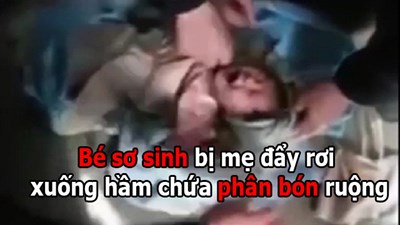 Bé sơ sinh bị mẹ đẩy rơi xuống hầm chứa phân bón ruộng