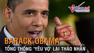 Tổng thống 'yêu vợ' Obama vẫn tháo nhẫn cưới đút túi quần kể cả ở Mỹ