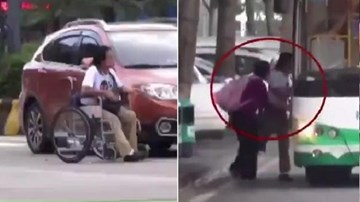 Ra giữa đường ăn vạ bị cảnh sát hỏi thăm, 'gã tàn tật' vác xe lăn chạy nhanh như sóc