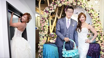 Cô dâu mặc váy cưới đu xà khoe cơ bắp cuồn cuộn