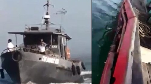 Tàu kiểm ngư Thanh Hóa đâm chìm tàu cá vi phạm