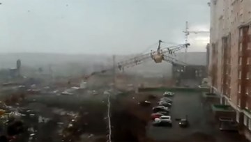 Cần cẩu đổ sụp đè nát dàn ô tô