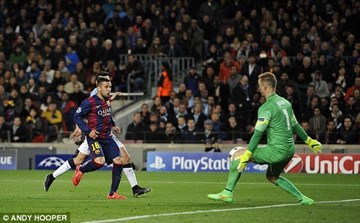 Lượt về vòng 1/8 Champions League: Barca 1-0 Man City