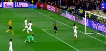 Neymar ghi bàn mở tỷ số sau pha solo thần sầu của Iniesta