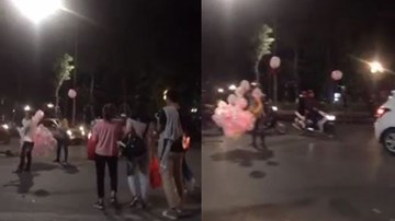 Người đàn ông thả hết bóng bay lên trời, quyết không cho ai