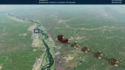 Không quân Mỹ công bố hành trình phát quà của ông già Noel