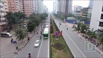 Toàn cảnh di chuyển của buýt nhanh Hà Nội nhìn từ trên cao