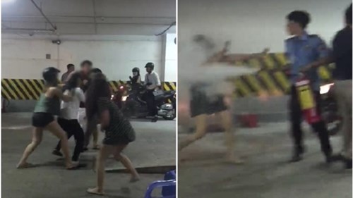 Nhóm cô gái trẻ xông vào đánh nhau 