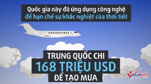 Trung Quốc chi hàng trăm triệu đô để làm mưa nhân tạo
