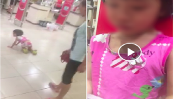 Bé gái bị mẹ đánh mắng, bỏ lại siêu thị vì lỡ làm mất gói kẹo