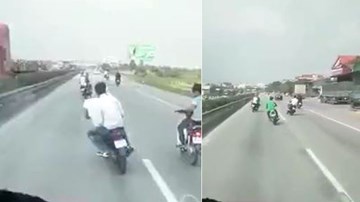 Ô tô liên tục bấm còi, xe máy không nhường đường và hành vi gây bức xúc