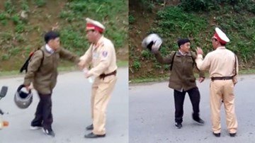 Người đàn ông đoạt gậy điều khiển, doạ đánh CSGT