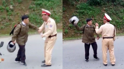 Người đàn ông đoạt gậy điều khiển, doạ đánh CSGT
