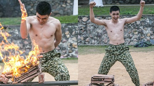 Bình An xuất sắc với màn chặt vỡ 8 viên ngói đang hừng hực cháy