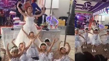 Cô dâu giáo viên mầm non múa trong đám cưới siêu dễ thương